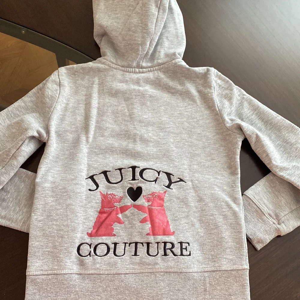 Juicy Couture Faux Fur Hoodie Sz M 8/10Y - Picture 2 of 14